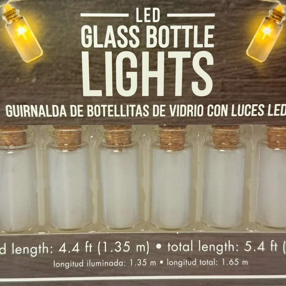 Glass Bottle LED String Lights by Amscan 10 Lights 5.4 ft